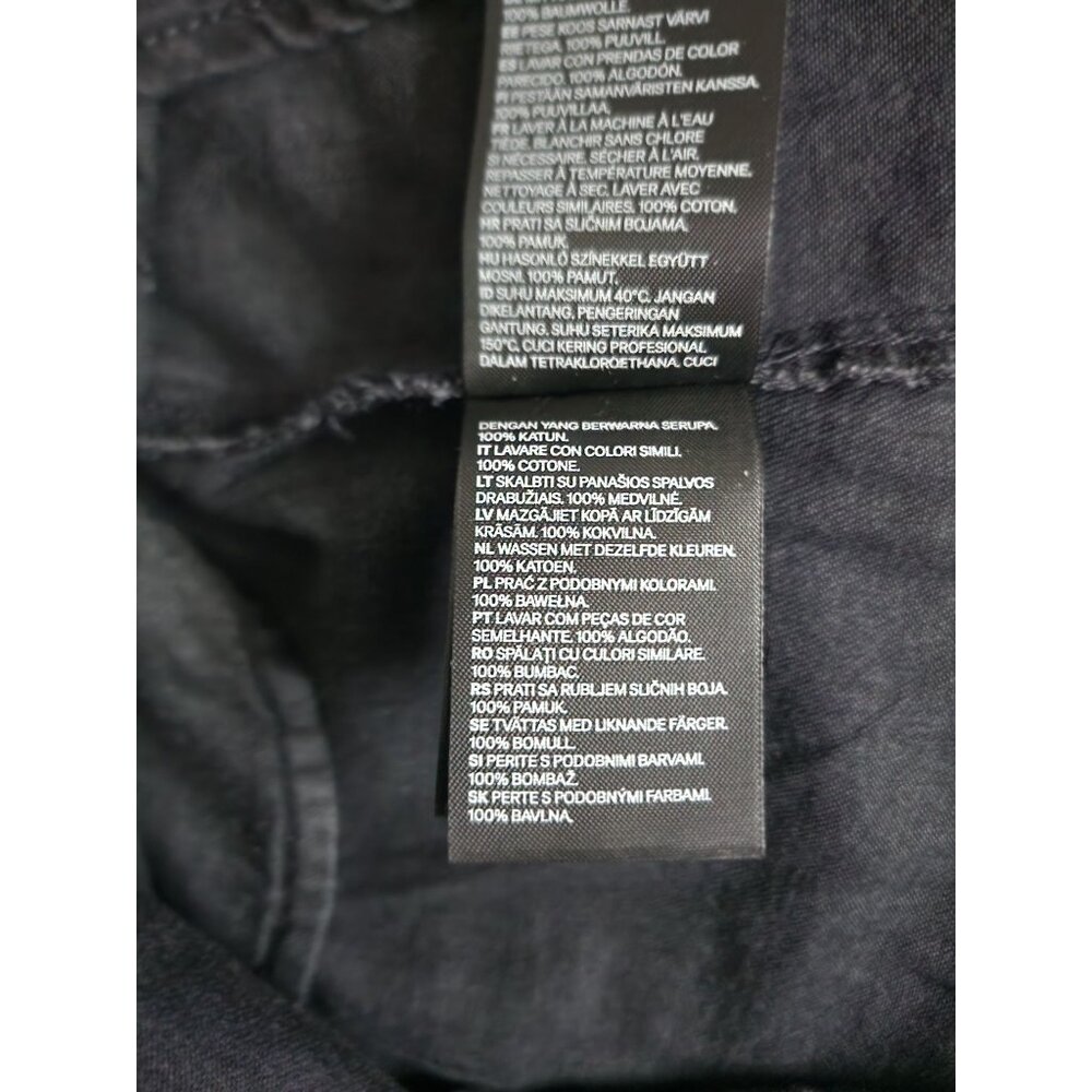 & Denim Black Dark Wash Denim Button Front Long Sleeve Shirt Dress Size 0/ XS - Picture 6 of 12